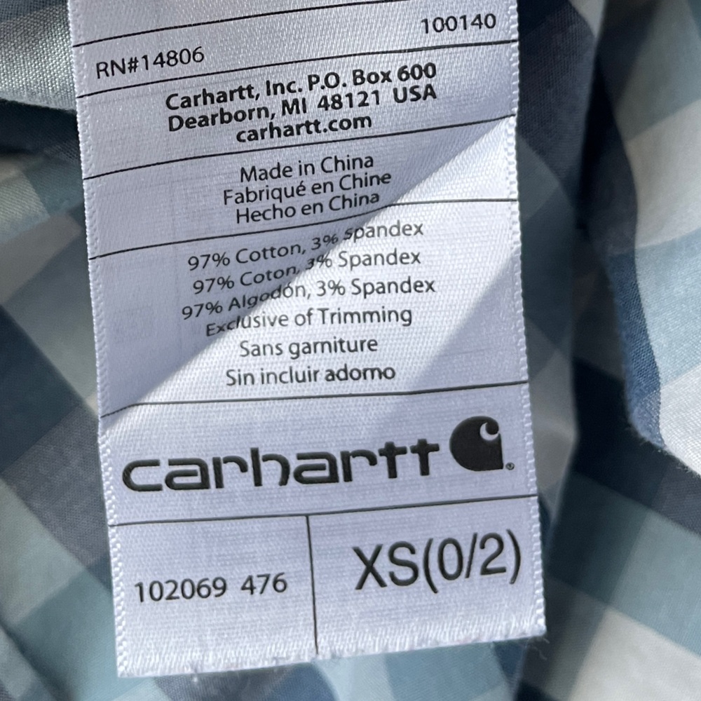Carhartt button-up shirt, size 0-2 - Picture 7 of 9